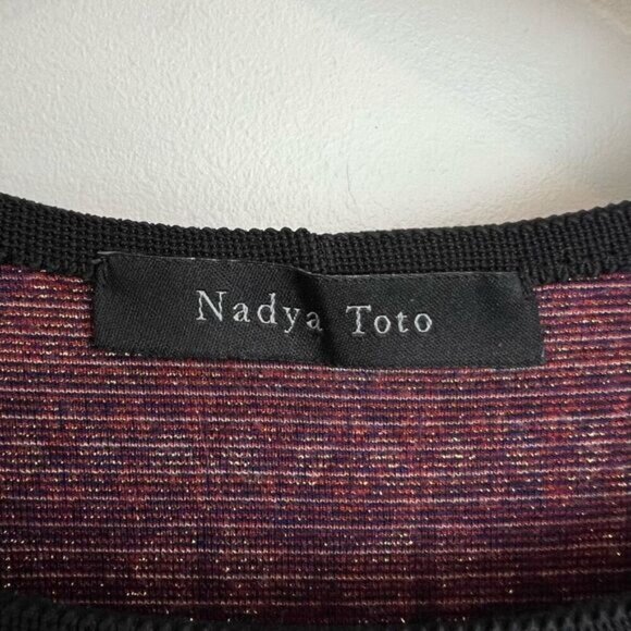 Nadya Toto Women’s Small Viscose Geometric Tunic Top Long Sleeve Shirt 70s Gogo - Picture 8 of 12